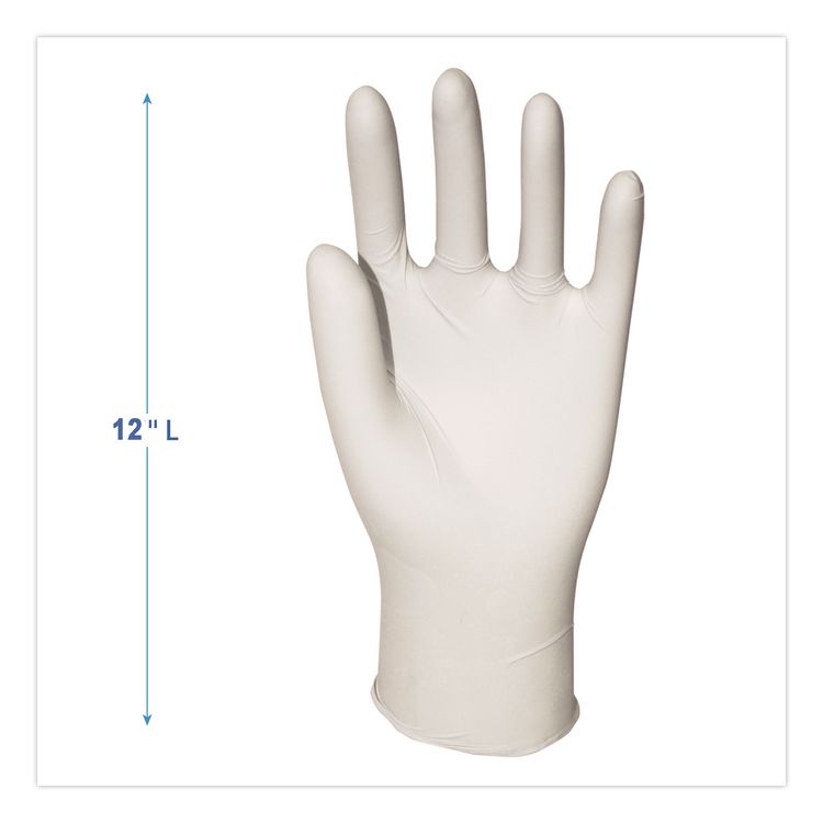 General-Purpose Latex Gloves, Powder-Free, Large, 4.4 mil Thick, 12" Long, Natural, 100/Box
