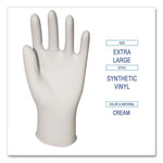 Powder-Free Synthetic Vinyl Gloves, X-Large, 4 mil Thick, 9.5" Long, Cream, 100/Box, 10 Boxes/Carton