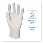 Powder-Free Synthetic Vinyl Gloves, X-Large, 4 mil Thick, 9.5" Long, Cream, 100/Box