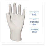 Powder-Free Synthetic Vinyl Gloves, Small, 4 mil Thick, 9.5" Long, Cream, 100/Box, 10 Boxes/Carton
