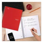 Wirebound Notebook, 1-Subject, Wide/Legal Rule, Red Cover, (100) 10.5 x 8 Sheets