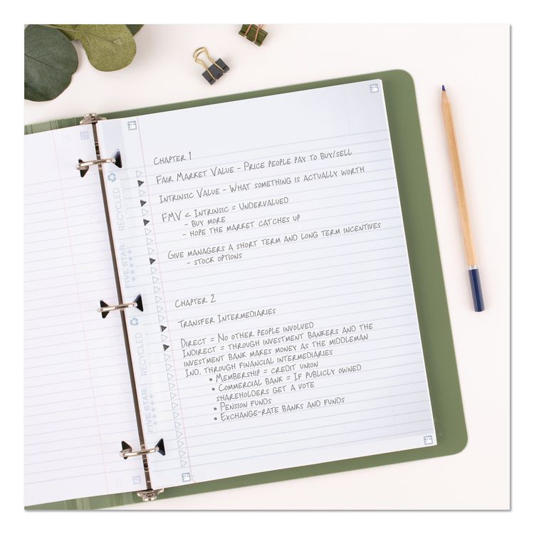 Reinforced Recycled Filler Paper Plus Study App, 3-Hole, 8.5 x 11, College Rule, 80/Pack