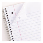 Spiral Notebook, 1-Subject, Wide/Legal Rule, Assorted Cover Colors, (70) 10.5 x 8 Sheets, 6/Pack