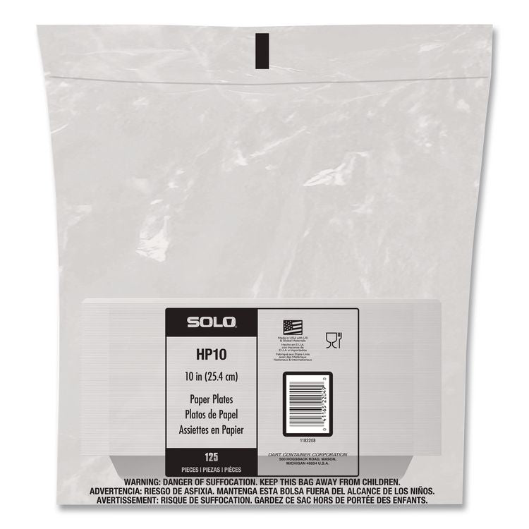 Compostable Paper Dinnerware, ProPlanet Seal, Plate, 10" dia, White, 500/Carton