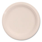Compostable Molded Fiber Dinnerware, ProPlanet Seal, Plate, 6" dia, Natural, 1,000/Carton