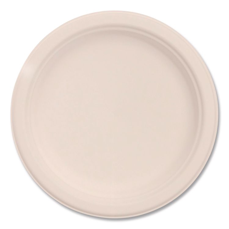 Compostable Molded Fiber Dinnerware, ProPlanet Seal, Plate, 6" dia, Natural, 1,000/Carton