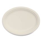 Compostable Molded Fiber Dinnerware, Platter, 10" Diameter, Natural, 500/Carton