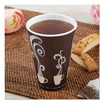 Thermoguard Insulated Paper Hot Cups, 16 oz, Steam Print Design, 600/Carton
