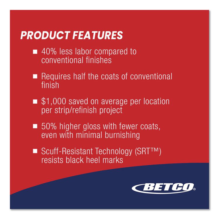 BetcoBest LM Floor Finish with SRT, 5 gal Bag in Box