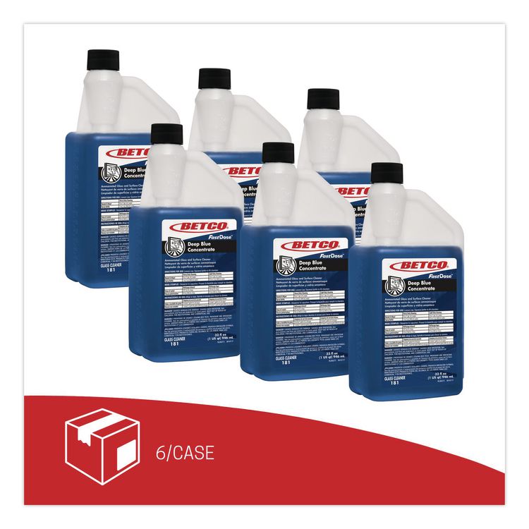Deep Blue Glass and Surface Cleaner, 32 oz Bottle, 6/Carton