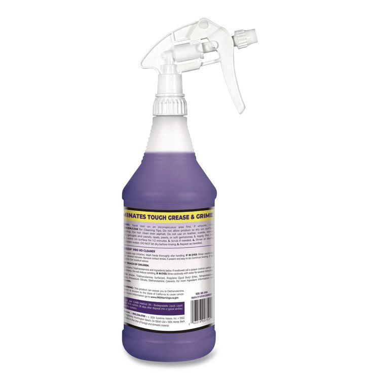 Pro HD Cleaner Ready-To-Use, 32 oz Spray Bottle, 12/Carton