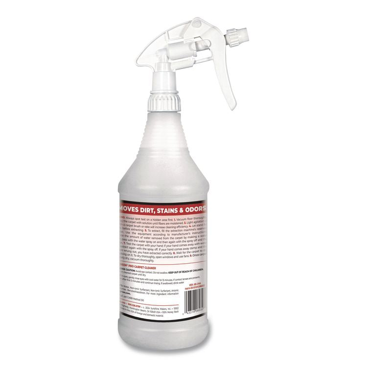 Pro Carpet Cleaner Ready-To-Use, 32 oz Spray Bottle, 12/Carton