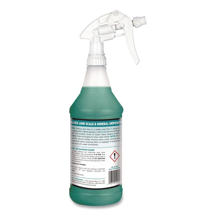 Pro Bathroom Cleaner Ready-To-Use, 32 oz Spray Bottle, 12/Carton