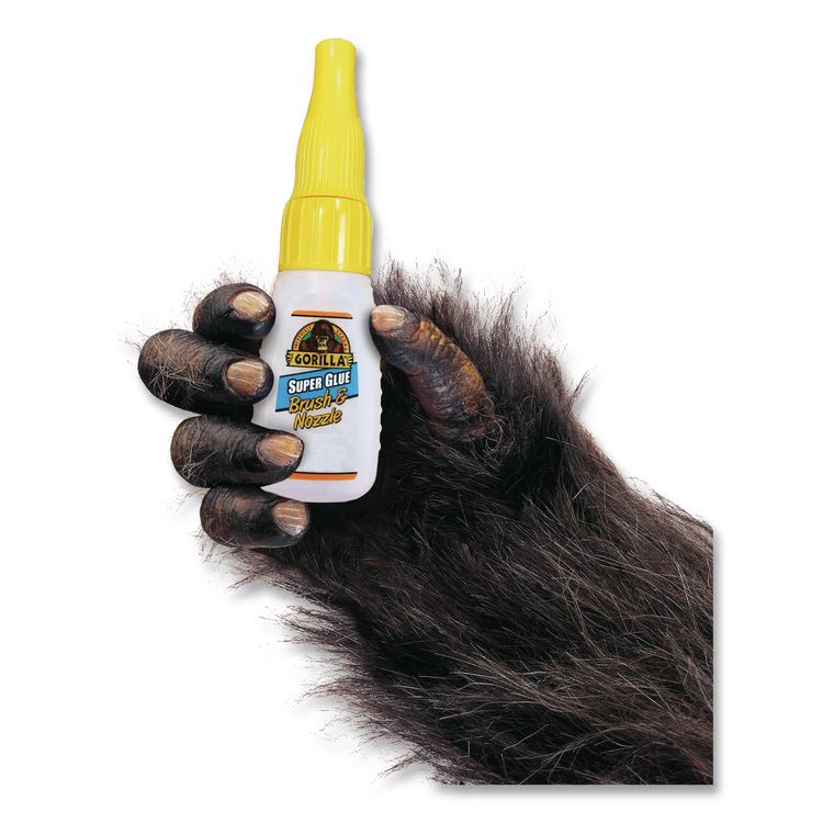 Super Glue With Brush And Nozzle Applicators, 0.35 Oz, Dries Clear