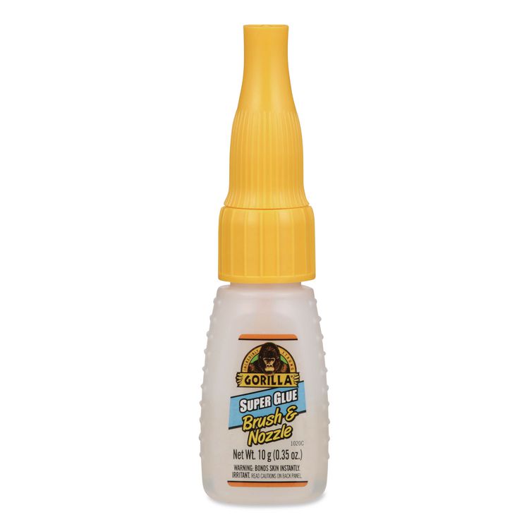 Super Glue With Brush And Nozzle Applicators, 0.35 Oz, Dries Clear