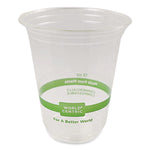 PLA Clear Cold Cups, 12 oz, Plastic, Clear, 1,000/Carton