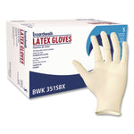 Powder-Free Latex Exam Gloves, Small, 4.8 mil Thick, 9.5" Long, Natural, 100/Box, 10 Boxes/Carton