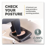 Standard Footrest, Adjustable, 17.63w X 13.13d X 3.75h, Graphite