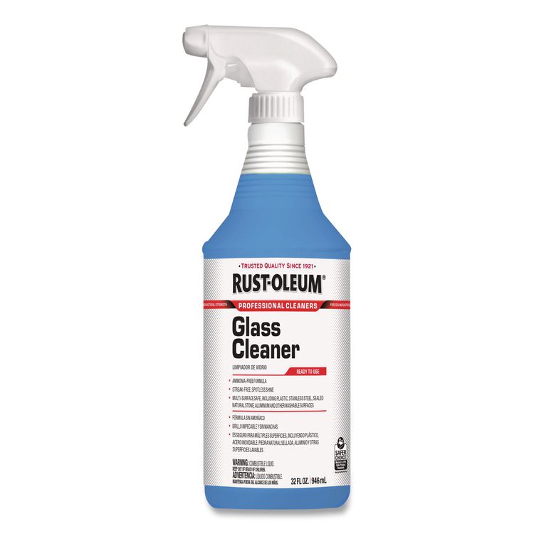 Professional Glass Cleaner, 32 oz Spray Bottle, 6/Carton