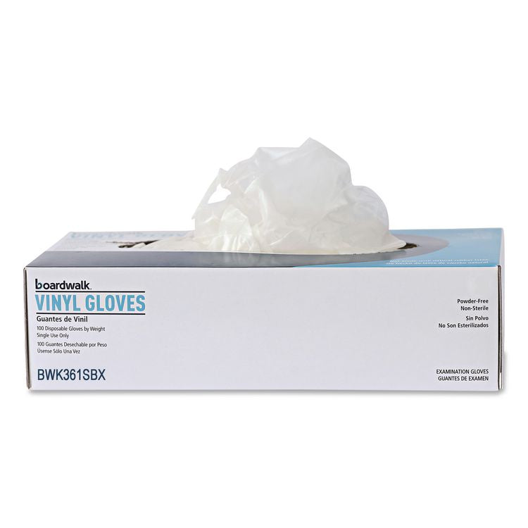 Exam Vinyl Gloves, Powder-Free, Small, 3.6 mil Thick, 13" Long, Clear, 100/Box