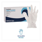 Exam Vinyl Gloves, Powder-Free, Small, 3.6 mil Thick, 13" Long, Clear, 100/Box