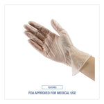 Exam Vinyl Gloves, Powder-Free, Small, 3.6 mil Thick, 13" Long, Clear, 100/Box