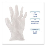 Exam Vinyl Gloves, Powder-Free, X-Large, 3.6 mil Thick, 13" Long, Clear, 100/Box