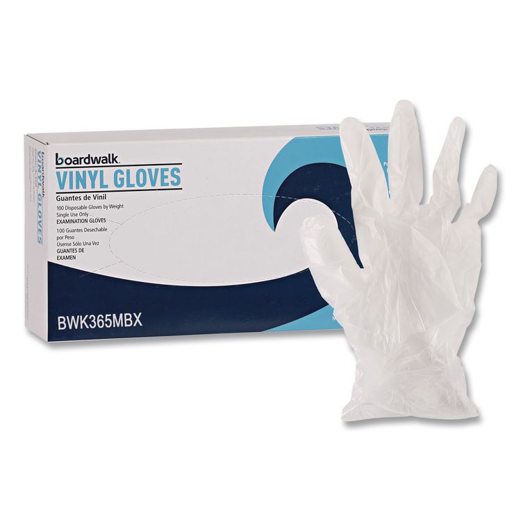 General Purpose Vinyl Gloves, Powder-Free, Medium, 2.6 mil Thick, 9.5" Long, Clear, 100/Box, 10 Boxes/Carton