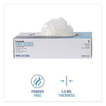 Exam Vinyl Gloves, Powder-Free, Large, 3.6 mil Thick, 13" Long, Clear, 100/Box