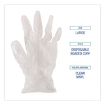 Exam Vinyl Gloves, Powder-Free, Large, 3.6 mil Thick, 13" Long, Clear, 100/Box