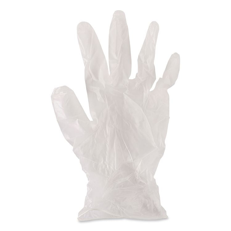Exam Vinyl Gloves, Powder-Free, Large, 3.6 mil Thick, 9.5" Long, Clear, 100/Box, 10 Boxes/Carton