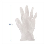 Exam Vinyl Gloves, Powder-Free, Large, 3.6 mil Thick, 9.5" Long, Clear, 100/Box, 10 Boxes/Carton