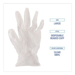 Exam Vinyl Gloves, Powder-Free, Large, 3.6 mil Thick, 9.5" Long, Clear, 100/Box, 10 Boxes/Carton