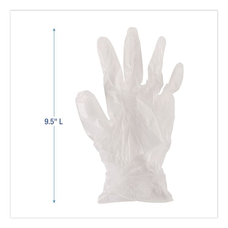 Exam Vinyl Gloves, Powder-Free, Medium, 3.6 mil Thick, 13" Long, Clear, 100/Box