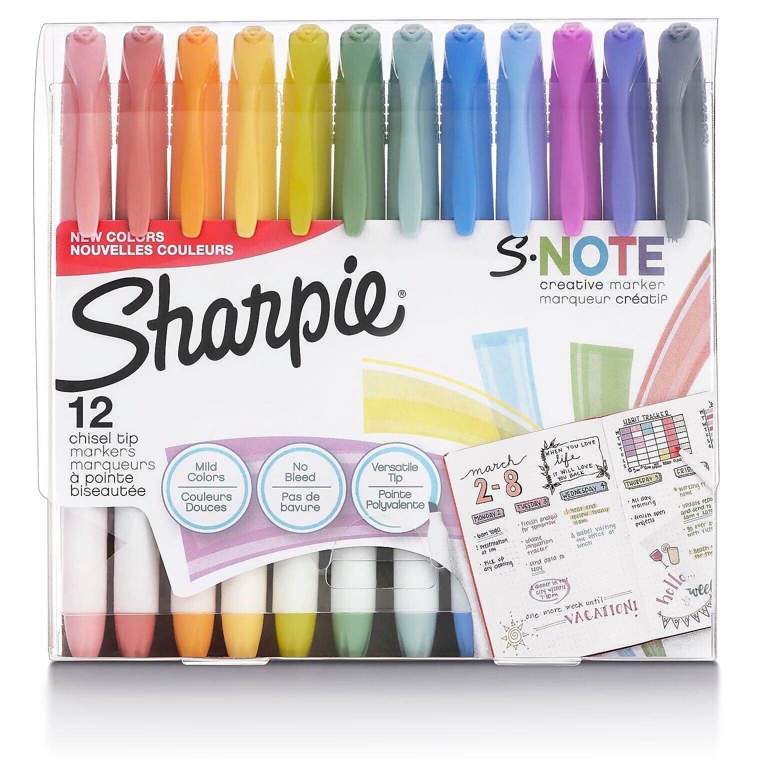 Sharpie S-Note Creative Marker, Chisel Tip, Assorted, 12/Pack (SAN2158060)