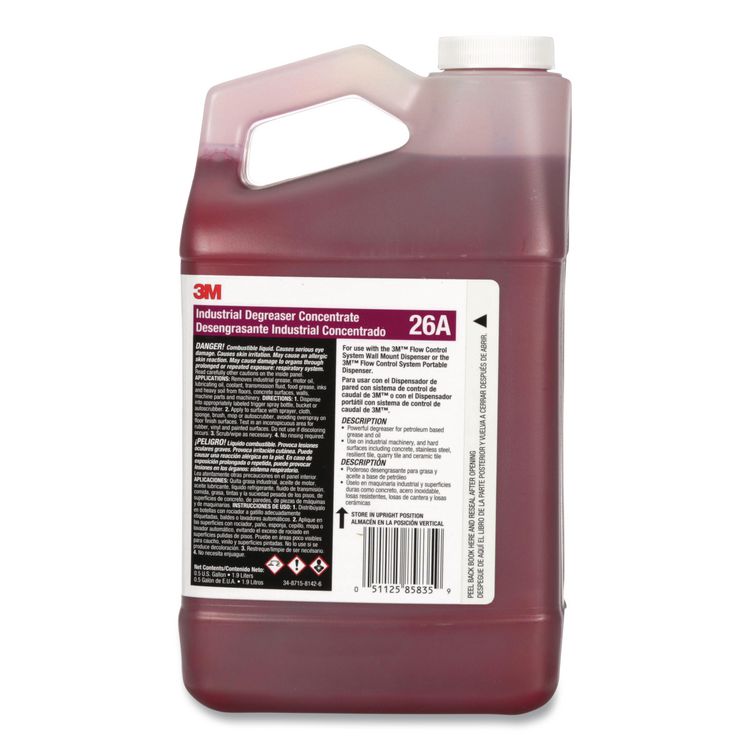 Industrial Degreaser Concentrate 26A, 0.5 gal Bottle, 4/Carton