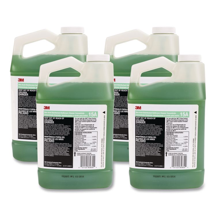 Non-Acid Disinfectant Bathroom Cleaner Concentrate, 0.5 Gal Bottle, 4/carton