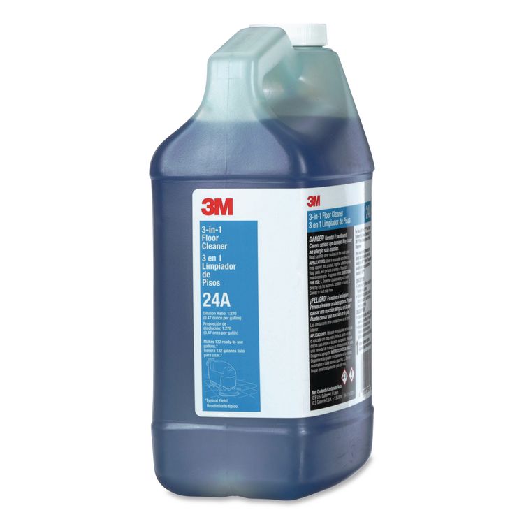 3-in-1 Floor Cleaner Concentrate 24A, Fresh Scent, 0.5 gal Bottle, 4/Carton