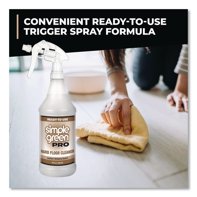 Pro Hard Floor Cleaner, Lemon Verbena Scent; 32 oz Spray Bottle, 12/Carton