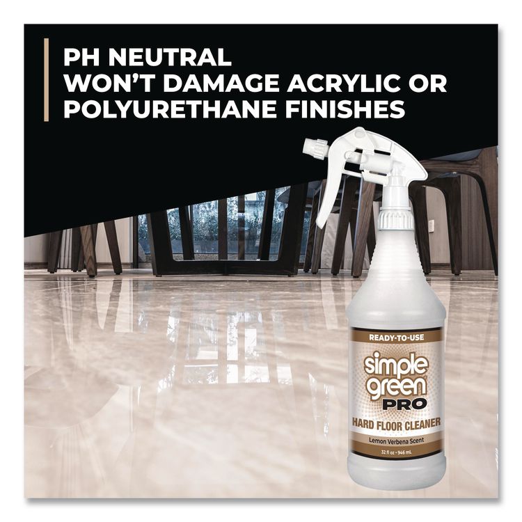 Pro Hard Floor Cleaner, Lemon Verbena Scent; 32 oz Spray Bottle, 12/Carton