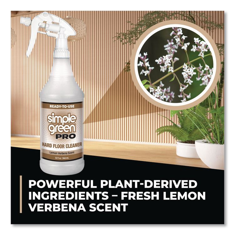 Pro Hard Floor Cleaner, Lemon Verbena Scent; 32 oz Spray Bottle, 12/Carton