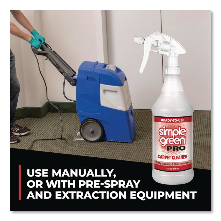 Pro Carpet Cleaner Ready-To-Use, 32 oz Spray Bottle, 12/Carton