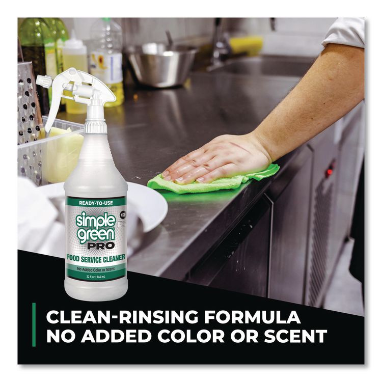 Pro Food Service Cleaner Ready-To-Use, 32 oz Spray Bottle, 12/Carton