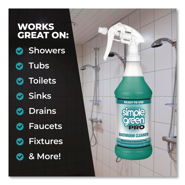 Pro Bathroom Cleaner Ready-To-Use, 32 oz Spray Bottle, 12/Carton