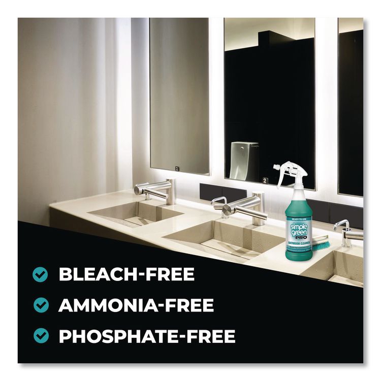 Pro Bathroom Cleaner Ready-To-Use, 32 oz Spray Bottle, 12/Carton