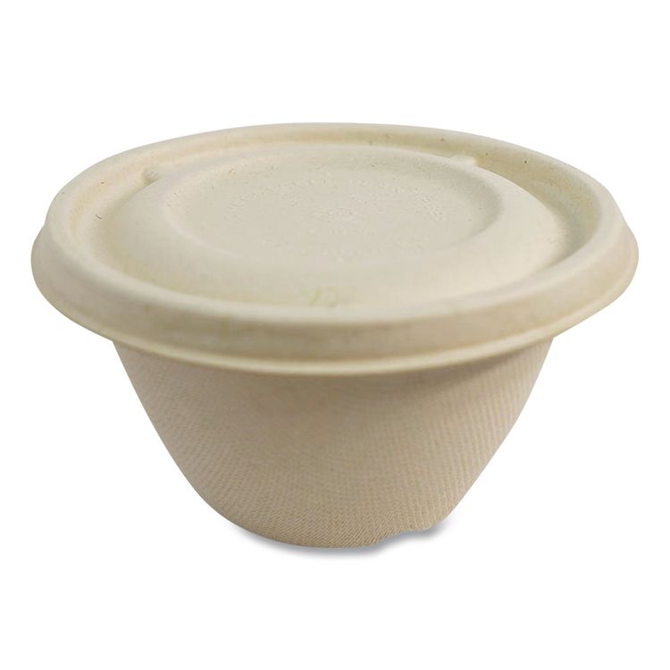 Fiber Lids for Bowls, 4.7" Diameter, Natural, Paper, 500/Carton