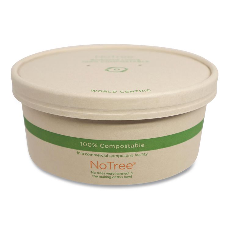 Paper Lids for Bowls. 5.9" Diameter, Natural, 300/Carton