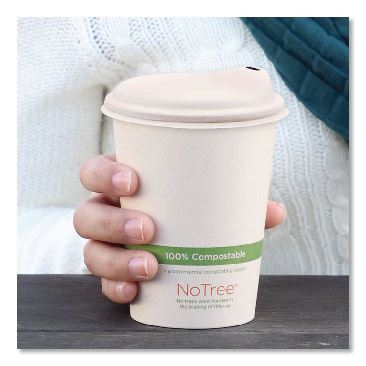 Fiber Lids for Cups, Fits 10 oz to 20 oz Hot Cups, Paper, Natural, 1,000/Carton