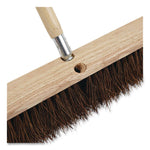 Metal Tip Threaded Hardwood Broom Handle, 1.12" x 60", Natural, Dozen