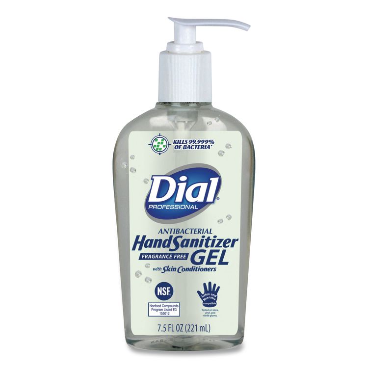 Antibacterial With Moisturizers Gel Hand Sanitizer, 7.5 Oz Pump Bottle, Fragrance-Free, 12/carton